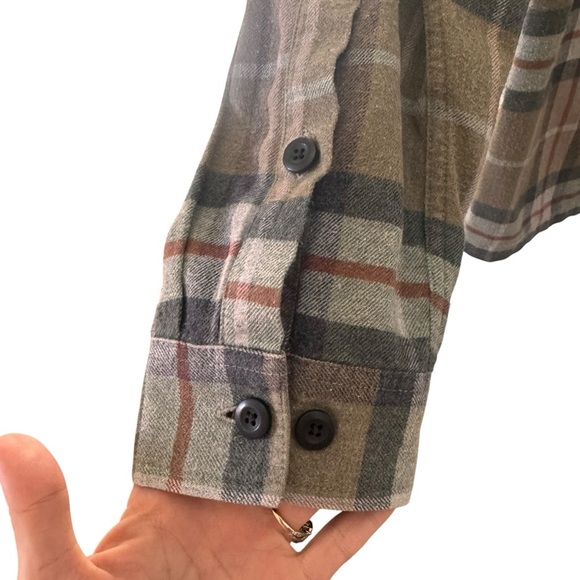 Patagonia Men's Organic Cotton Fjord Flannel Shirt in Sage Khaki Size Large - Picture 8 of 10